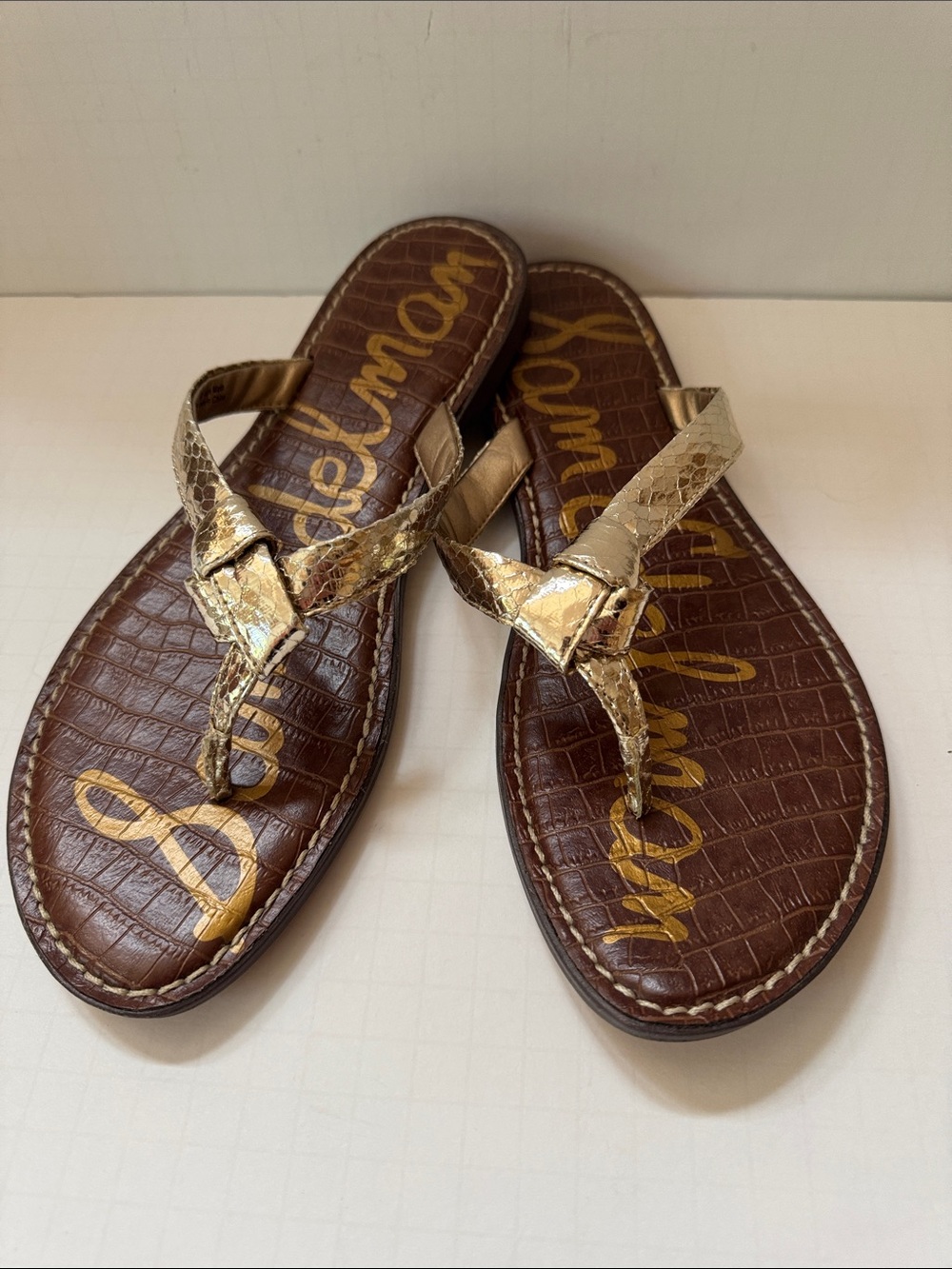 Sam Edelman Sandals Thongs Gold  Slide  On